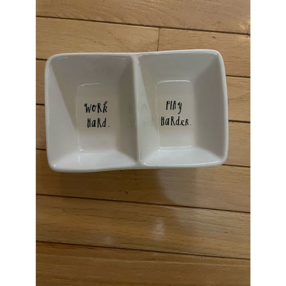 Rae Dunn Tray “Work Hard; Play Harder” Relish Tray